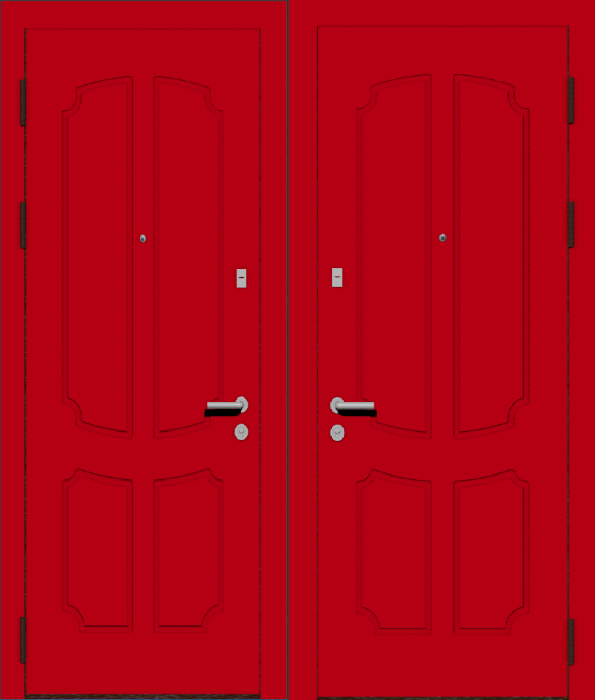 Входная металлическая дверь МДФ эмаль красная